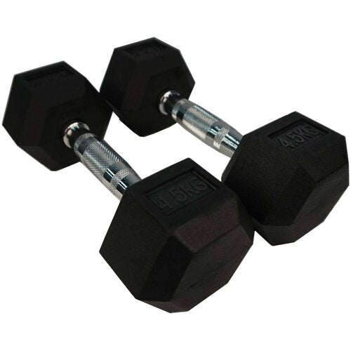 Rubber Hexagon Dumbbell (Pair)(Torque Fitness)