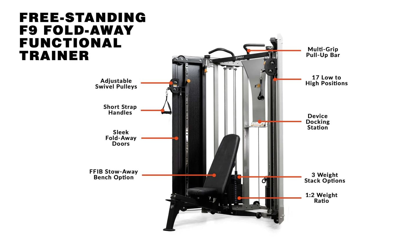 F9 Fold-Away Functional Trainer 200lb Stack (Torque Fitness)